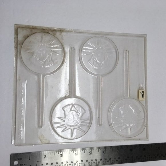 Plastic Craft Candy Mold Statue Of Liberty Head Round Lollipop Sucker Patriotic - Picture 2 of 2